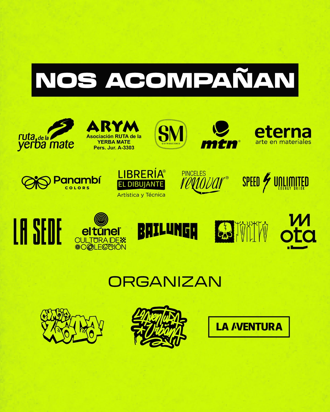 Nos acompañan: los sponsors y organizadores del festival